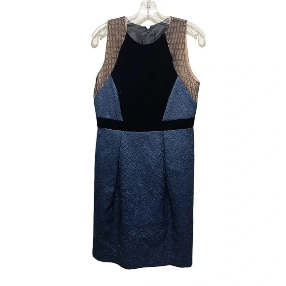 Carmen Marc Valvo A Line Sleeveless Mini Dress Blue Size 10 - Picture 1 of 8